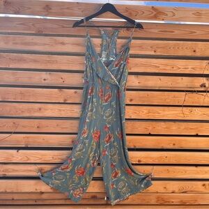 O'Neill Blue and Orange Floral Jumpsuit